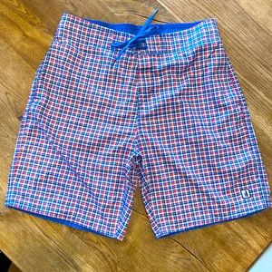 Johnnie- O, size L, men’s board shorts, elastic waist with tie, never been worn.